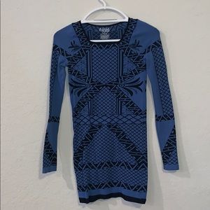 Blue print mini dress